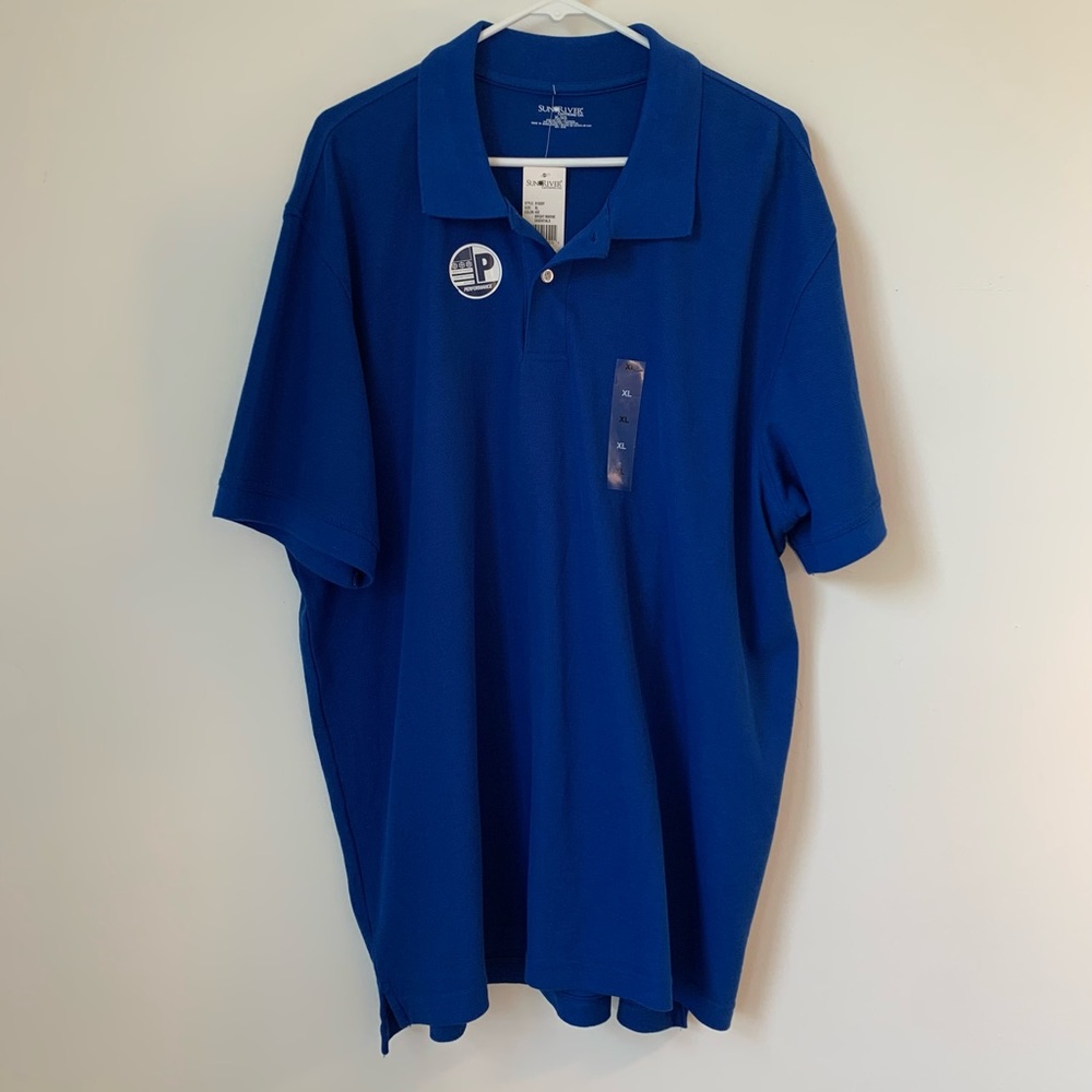 Sun River Performance Short Sleeve Blue Polo Shirt XL